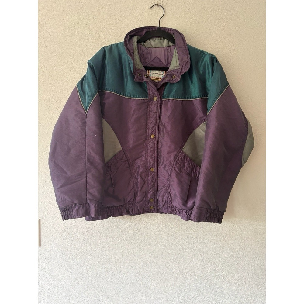 VTG Current Seen Ski Coat Jacket Puffer Color Black Striped Men’s Size Medium